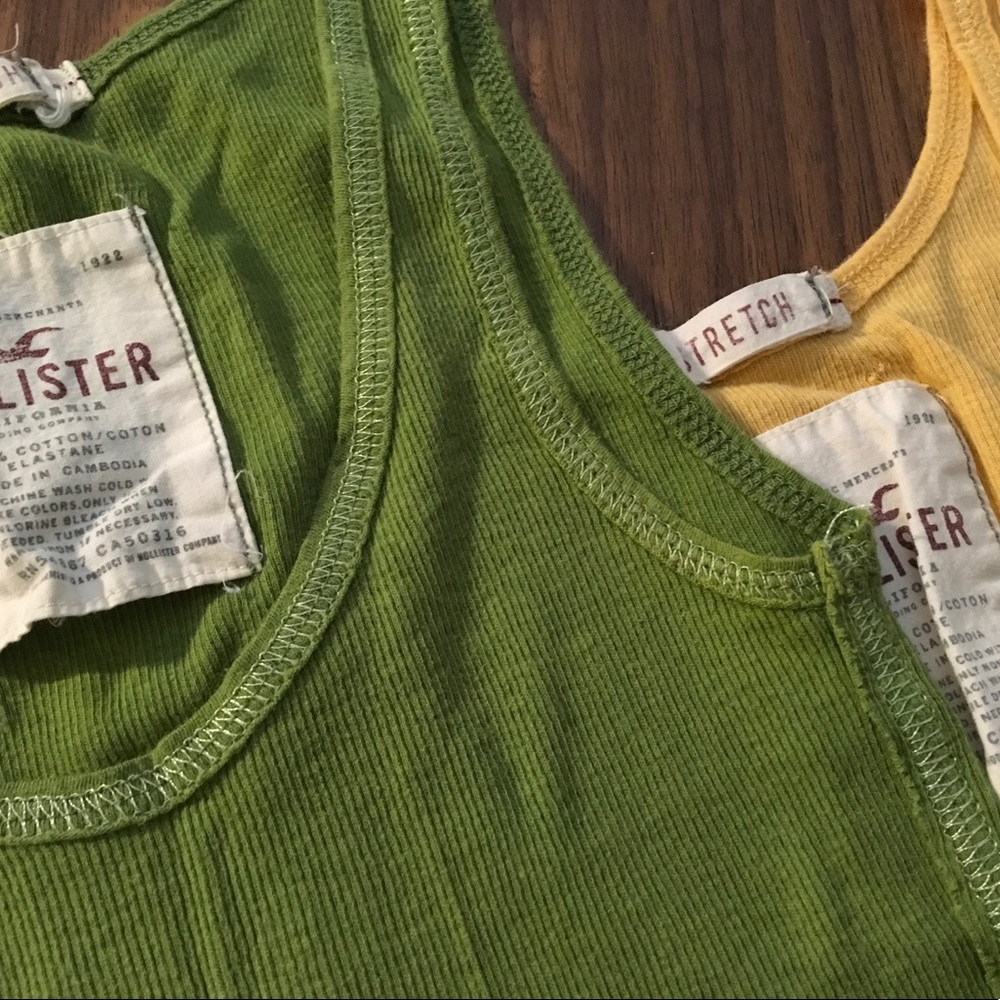 Bundle Green and Yellow Hollister Tanks - Picture 4 of 5